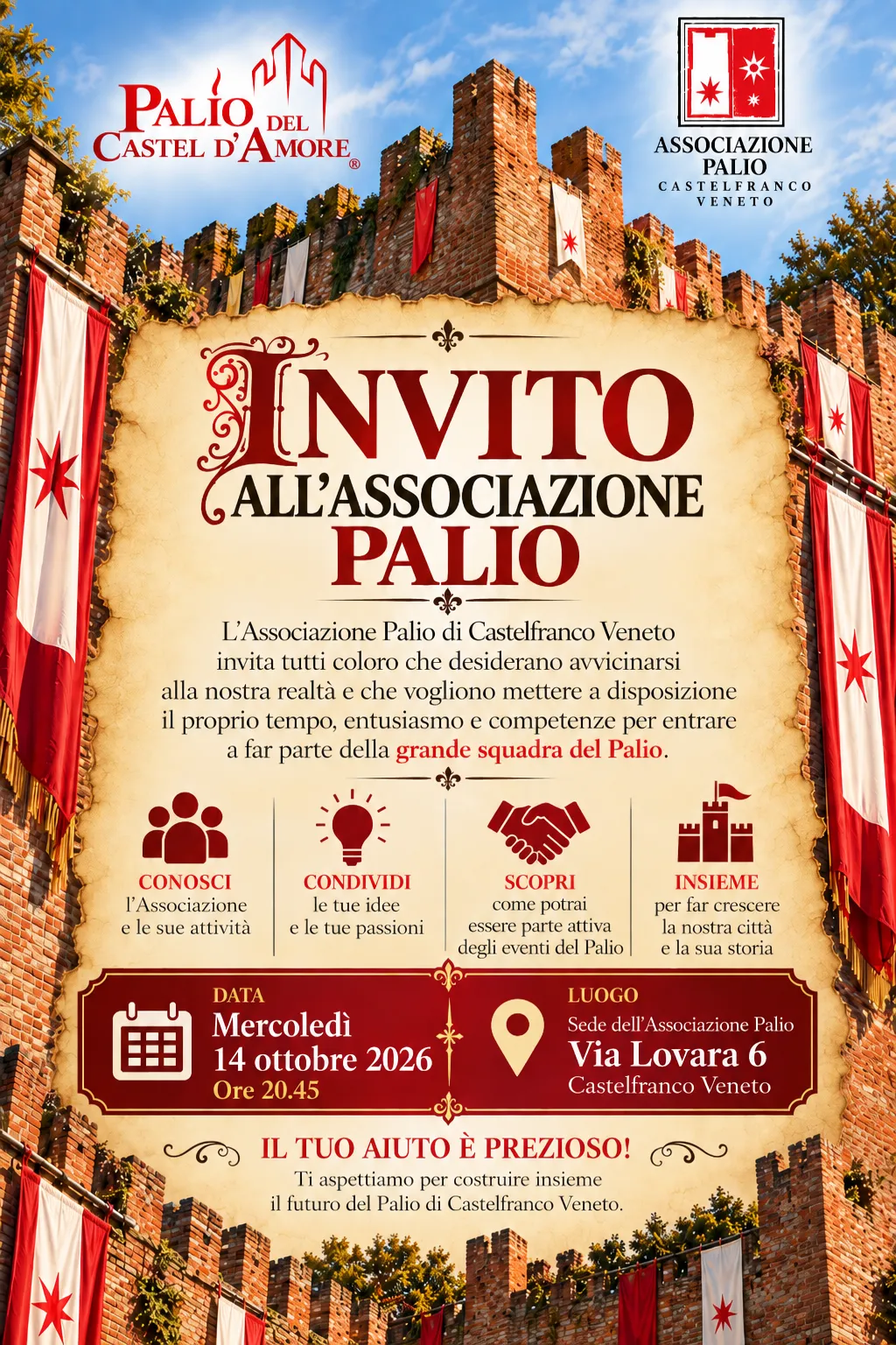 La storia continua: costruisci con noi il futuro del Palio di Castelfranco Veneto